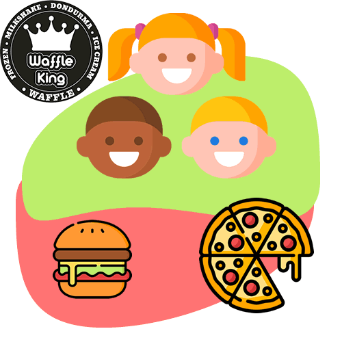 Waffle King Cafe kids menu animation