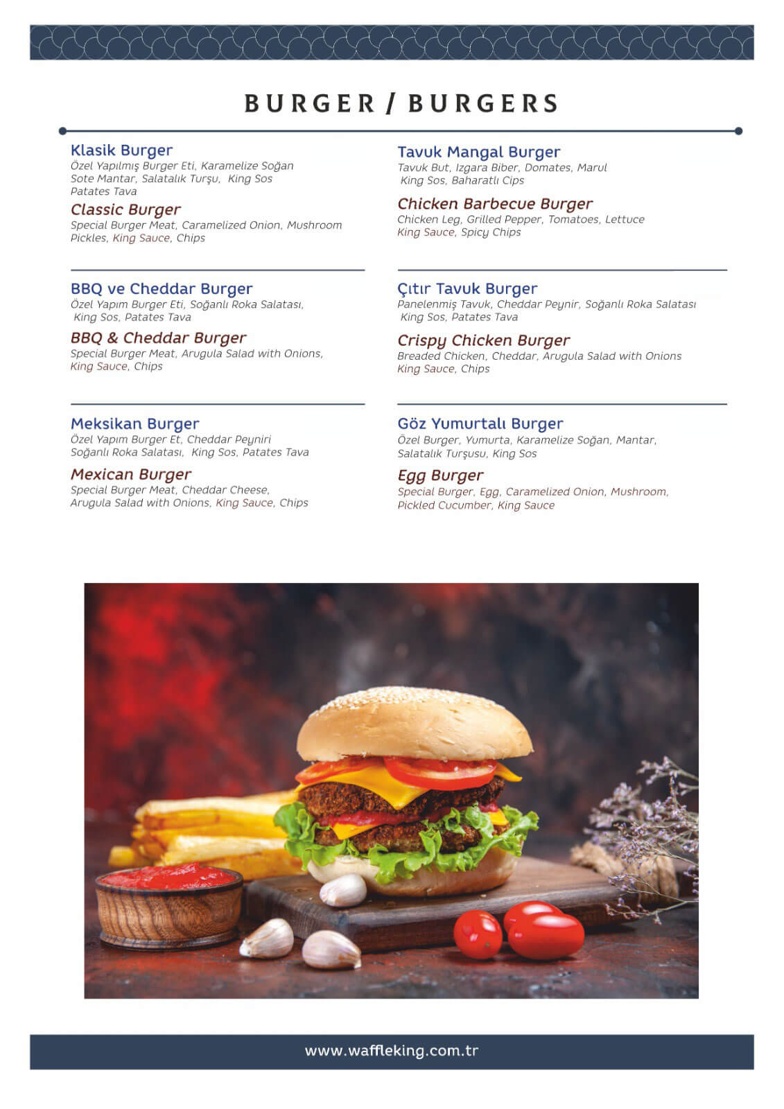 Waffle King Menü - Burger