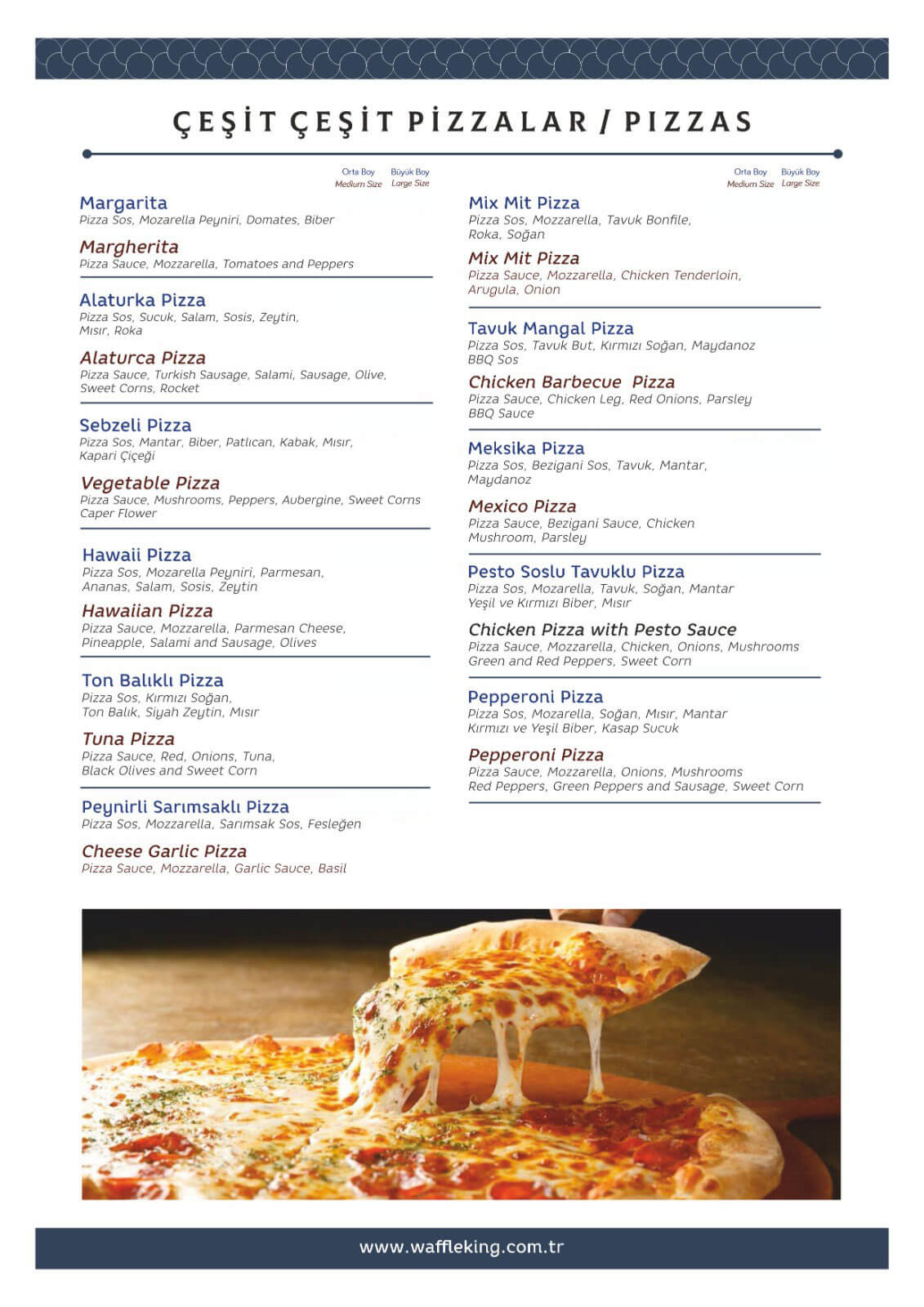 Waffle King Menü - Pizza