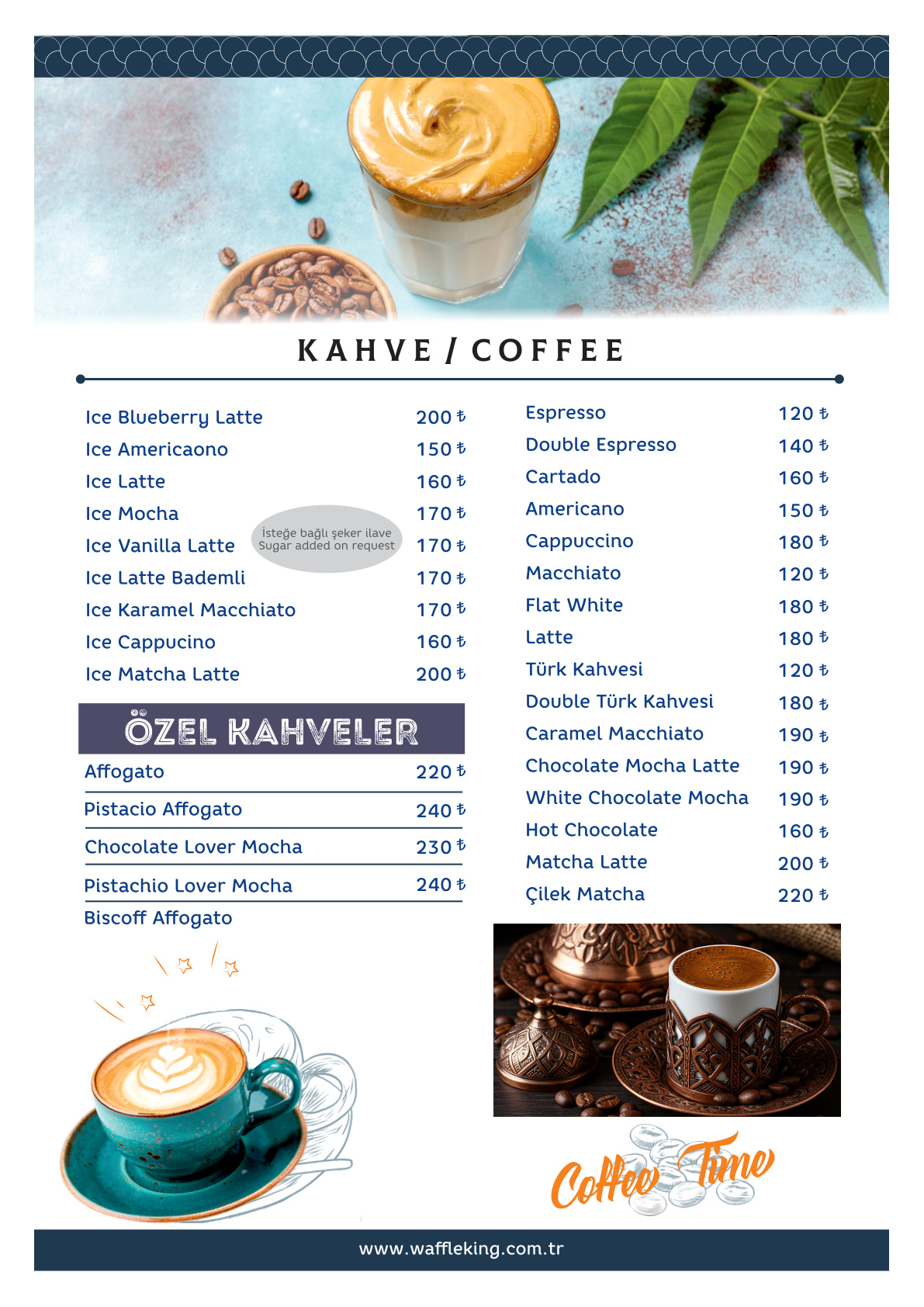 Waffle King Menü - Kahveler