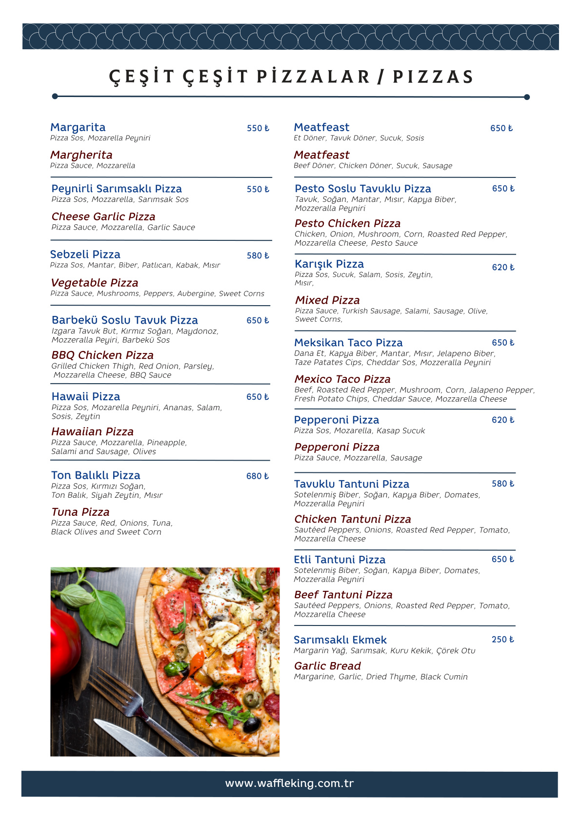 Waffle King Menü - Pizza